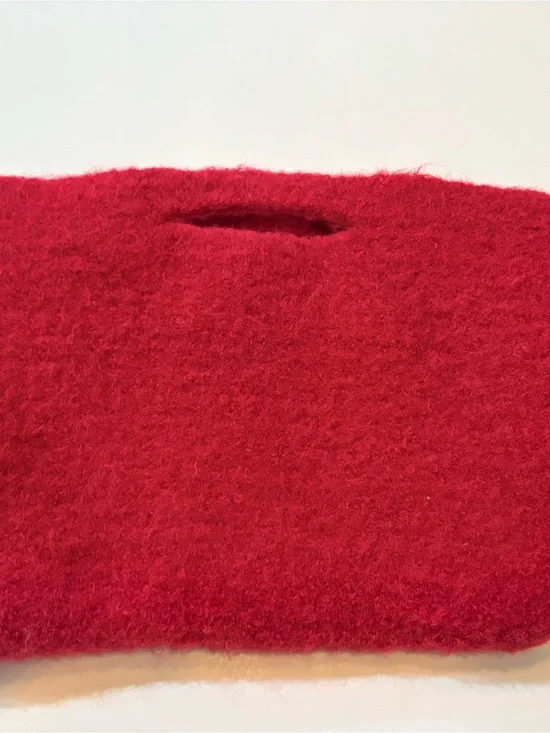 Red retro Women's felt clutch purse