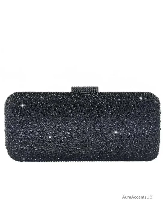 Bling Crystal Clutch Purse with Rhinestones, Evening Handbag for Formal Events