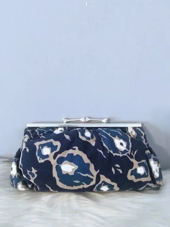 Vivienne Westwood bone kisslock suede clutch w/COA RARE EUC