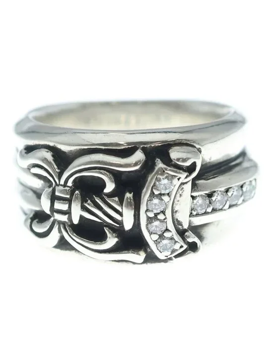 Chrome Hearts Dagger P Dmnd Daga Ring Pave Diamond Silver