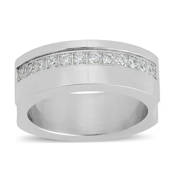 4 FOR $20 Ring Simulated Diamonds Stainless Steel