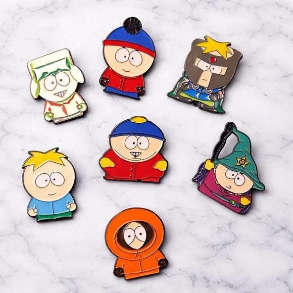 South‎ Park Enamel Pin Set Unisex OS Multicolor Excellent Cartoon 7pc Lot