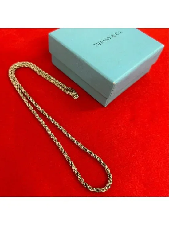 Tiffany & Co Twist Loop Necklace 925 Sterling Silver Gold