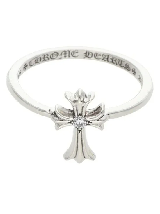 Chrome Hearts Bubblgm CH Crs Dia Bubblegum CH Cross Silver Ring