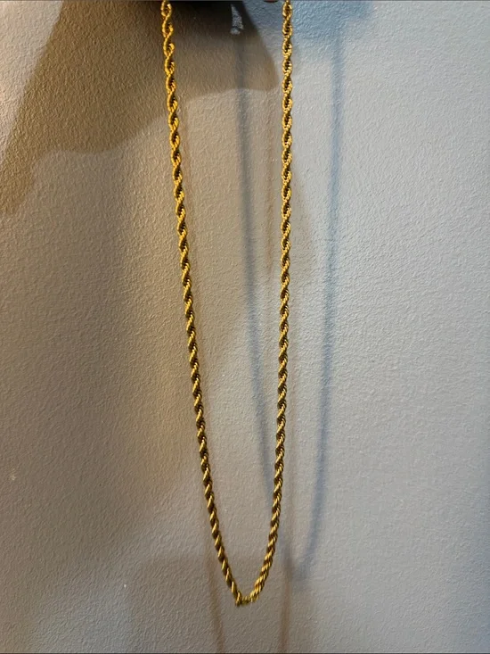 Gold Rope Chain Necklace - Classic Twist Link