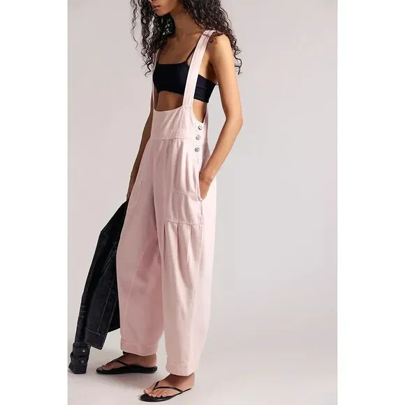 Free People We The Free Felix Tapered Overalls Jumpsuit Pinafore Solid XS 286884
