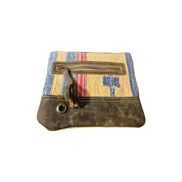 Myra Bag Kilim and Leather Wristlet Clutch‎ Small Boho Bag New with Tags
