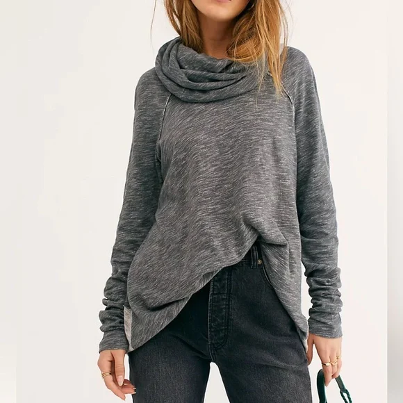 Free People Beach Cocoon Cowl Neck Pullover Top NWT Size M