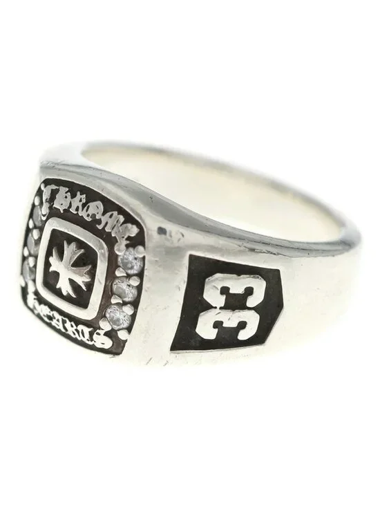 Chrome Hearts SM Champion Small Ring Pave Diamond Silver