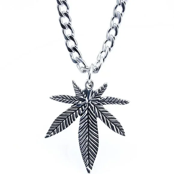 ❤️Hip Hop Leaf Chain Pendant Necklace for women/men, N90201P141