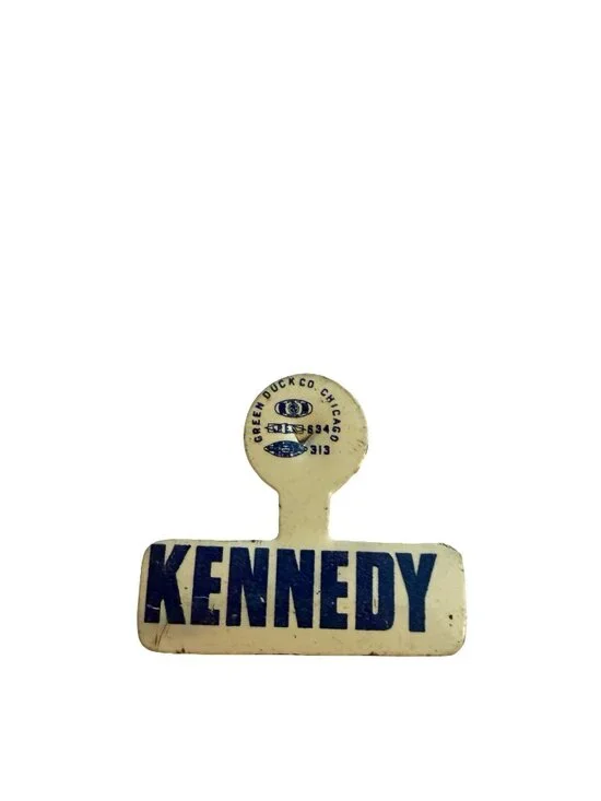 Vintage John F. Kennedy JFK 1960 Campaign Tab Pin Green Duck Co Chicago Politica