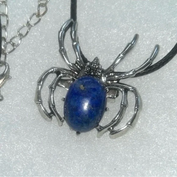 Gothic Black Widow Lapis Lazuli Spider 18-20