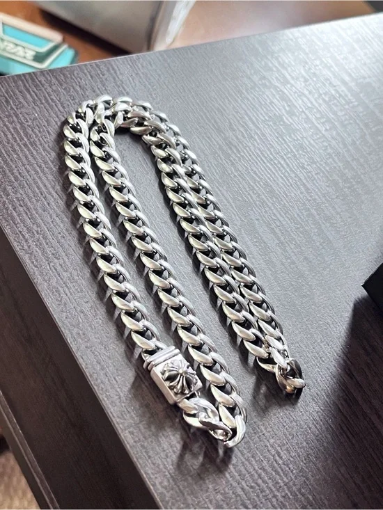 Chrome Hearts Silver Cuban Link Necklace