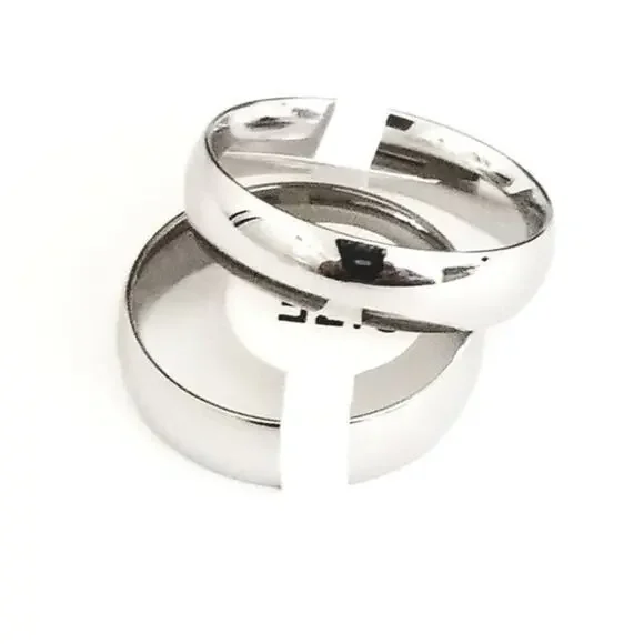men's silver 316L stainless steel ring wedding band size‎ 10