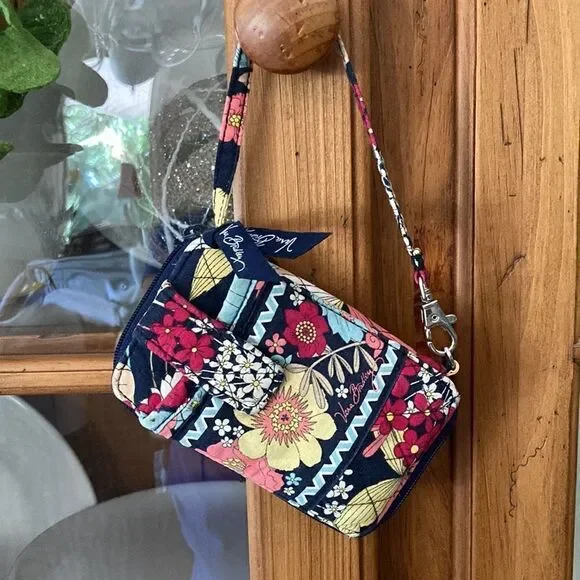 Vera Bradley Floral Happy Trail Carry It All Wristlet