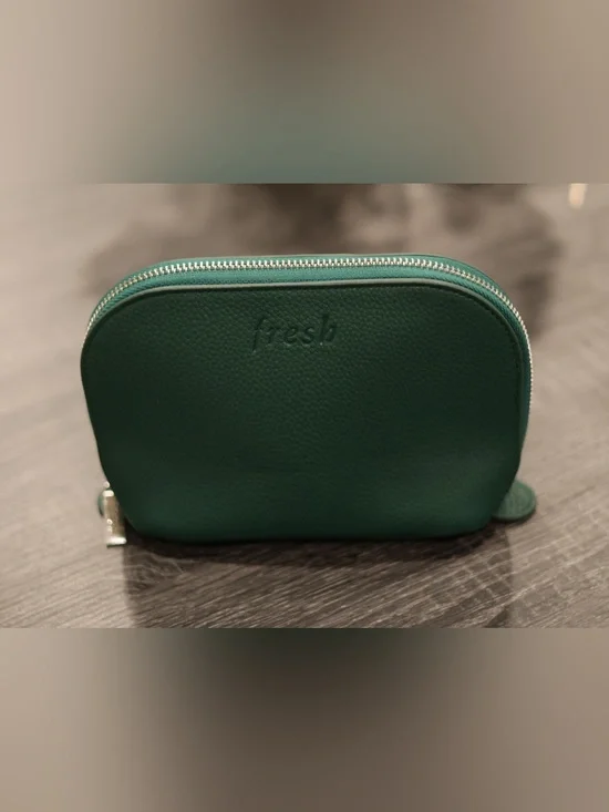 Fresh Beauty Emerald Green Cosmetic Makeup Travel Pouch Zip Case