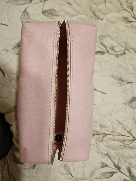 Pink Women's Cosmetic Pouch - Soft Faux Leather
