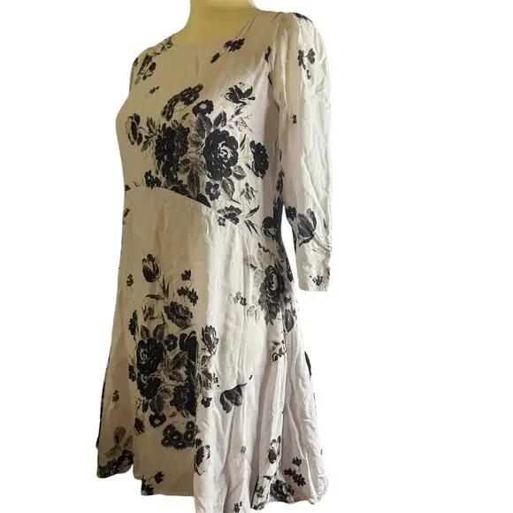 Free People Black & White Floral Back Cutout Dress, Women's Size XS