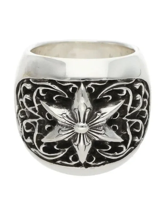 Chrome Hearts Clssc Oval Star Classic Silver Ring