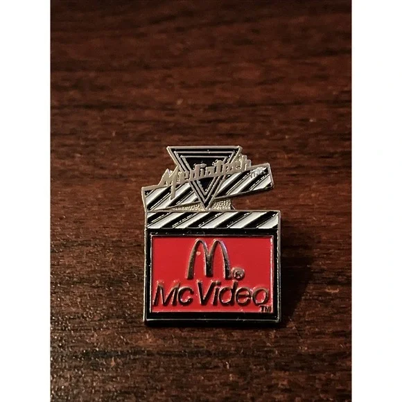 Vintage McDonald's McVideo Mediatech Employee Lapel‎ Hat Pin