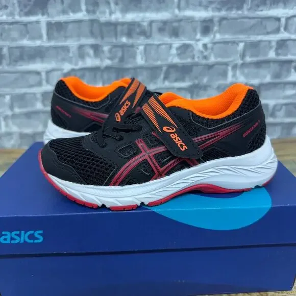 Asics Contend 5 PS Black Speed Red Athletic Shoes Kids Size 11 New