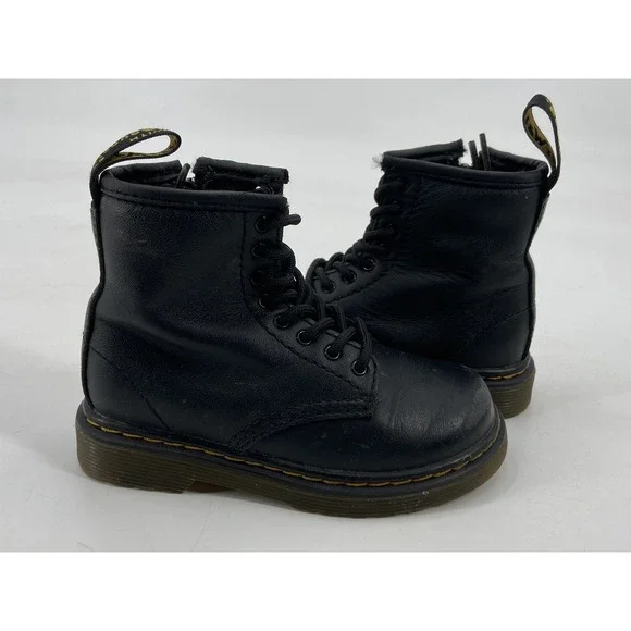 Dr. Martens 1460‎ Softy T Black Leather Boots Infant Size 8