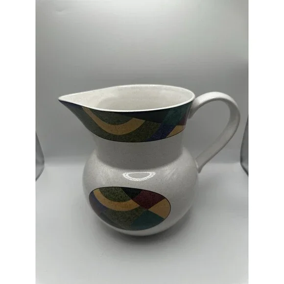 Studio Nova Impulse Y2262 Ceramic Pitcher Postmodern Geometric Speckled Thailand