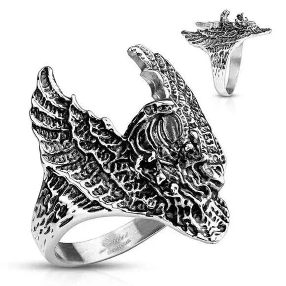 New stainless steel eagle ring‎ size 9