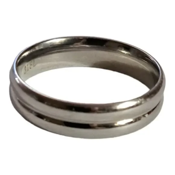 Man's stainless steel silver‎ ring size 13