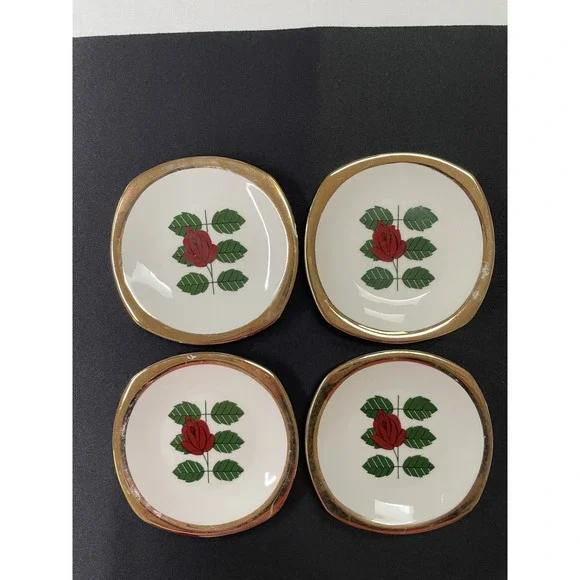 Vintage‎ Heinrich Winterling Marktleuthen Bavaria Set 4 Dessert App Plates Rare!