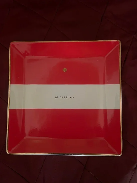 kate spade Red & White 'Be Dazzling'  Decorative Trinket Tray