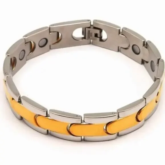 New 316‎ stainless steel magnetic two tone bracelet