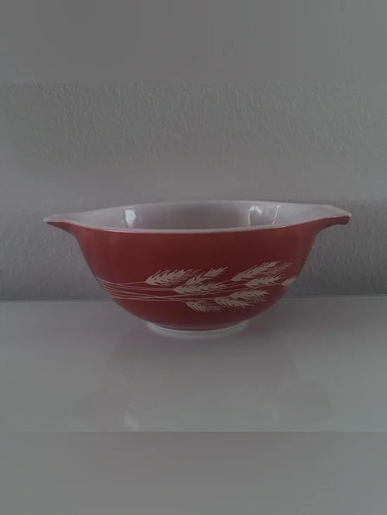 Vintage PYREX Autumn Harvest WHEAT Nesting Cinderella MIXING BOWL #442 1.5L