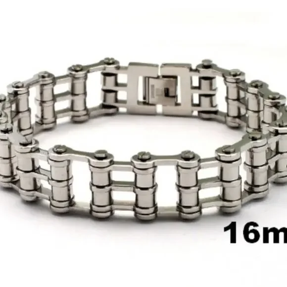New stainless steel bike‎ chain bracelet. 8.5