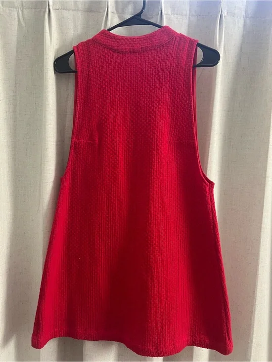 Red Sleeveless Knit Mini Dress - Women