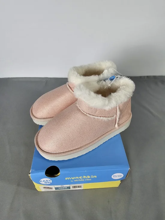 Munchkin by Stride Rite Pink Faux Fur Lined Booties