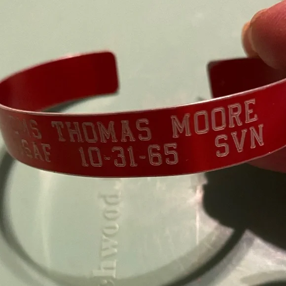 Bold Red POW/MIA Cuff Bracelet