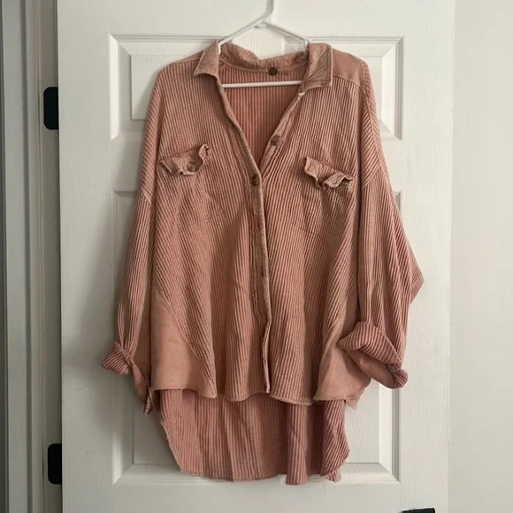 Free People one scout Button-Down oversized Shirt.