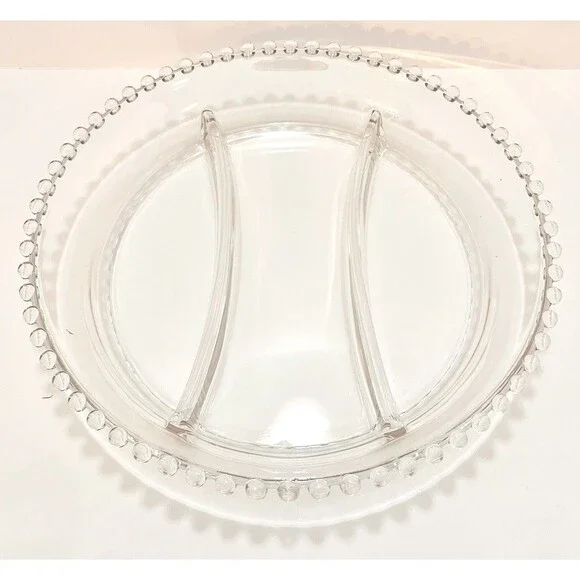 Imperial Glass Candlewick Divided Relish Tray 10” 3 Section Serving Dish VTG