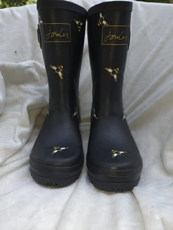 Joules Black and Yellow Honeycomb Rain Boot Lining