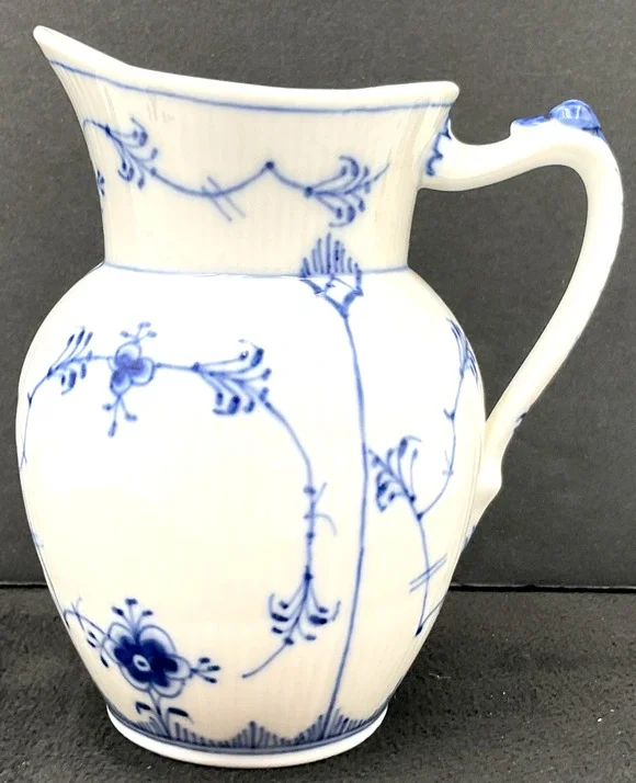 Royal Copenhagen Blue Fluted Half Lace Border Pitcher Creamer 1/61 Vintage 1955