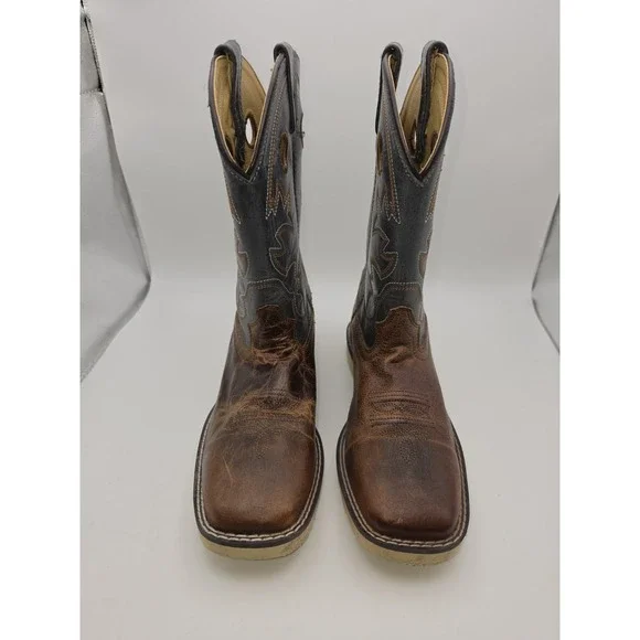 Smoky Mountain Youth Sz 6 Branson Broad Square Toe Western Boots Boys