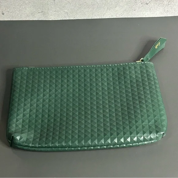 Ipsy Forest Green Textured Cosmetic Bag
