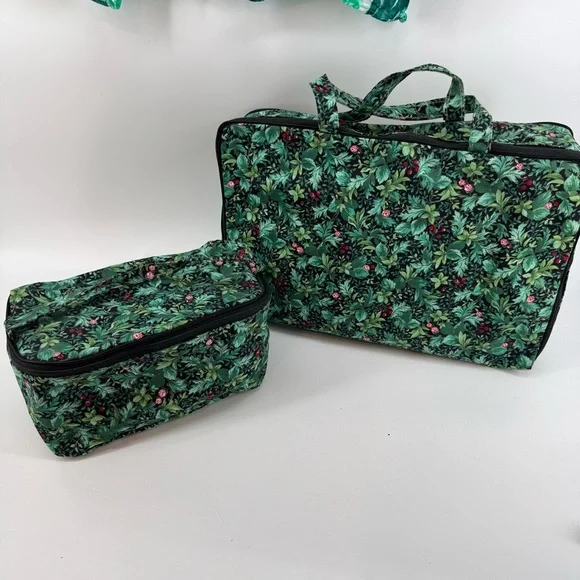 Vintage Floral Cosmetic Bag Set – New