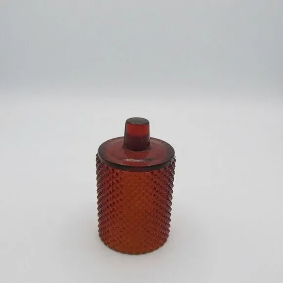 Vintage Diamond Point Votive Candle Holder AMBER no Rubber piece