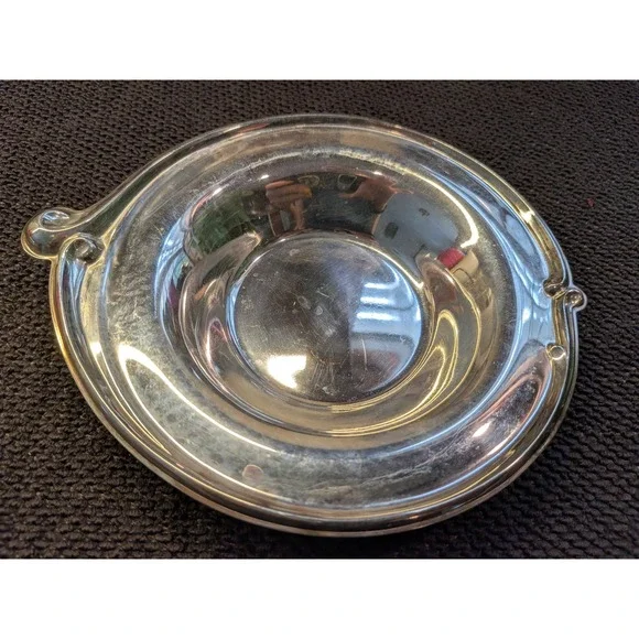Vintage Silver Plated Porringer Wine Coaster Art Nouveau Scalloped Catch-All