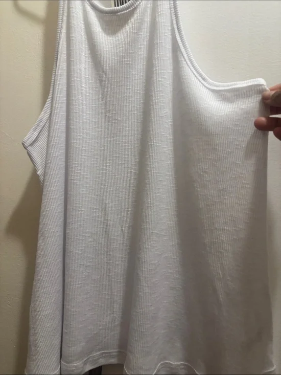 Free People White Ribbed Muscle Tank