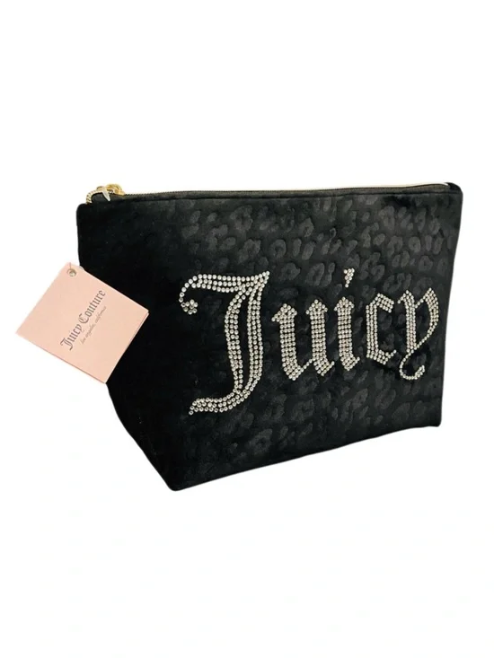 Juicy Couture Velour Leopard Print Cosmetic Pouch