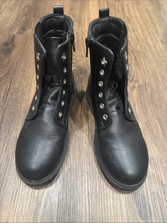 Black Women's Ankle Boots with  Stud Detail