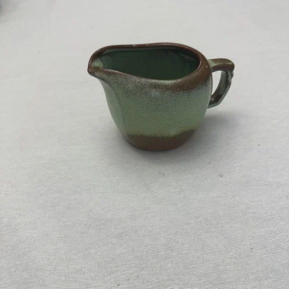 Vintage‎ Frankoma Pottery Prairie Green Creamer Pitcher 5A Sapulpa Green Brown